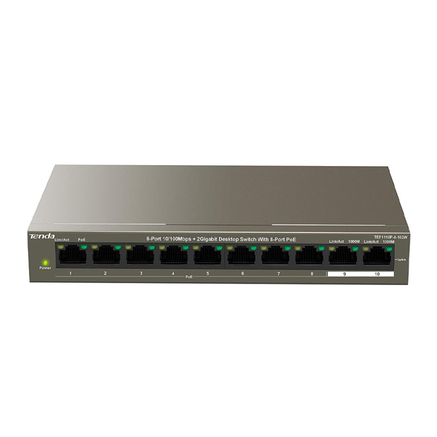 سوئیچ_10_پورت_PoE_تندا_TEF1110P-8-102W